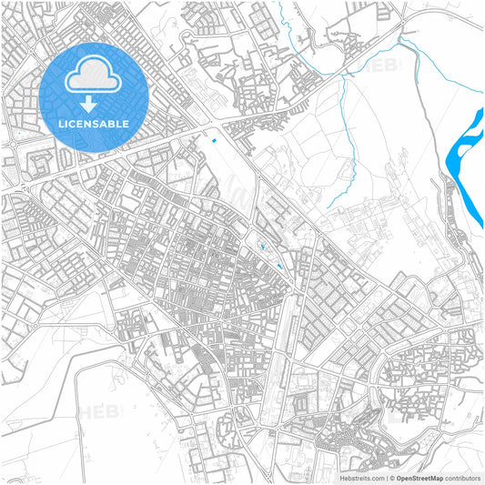Diyarbakır, Diyarbakır, Turkey, city map with high resolution roads.