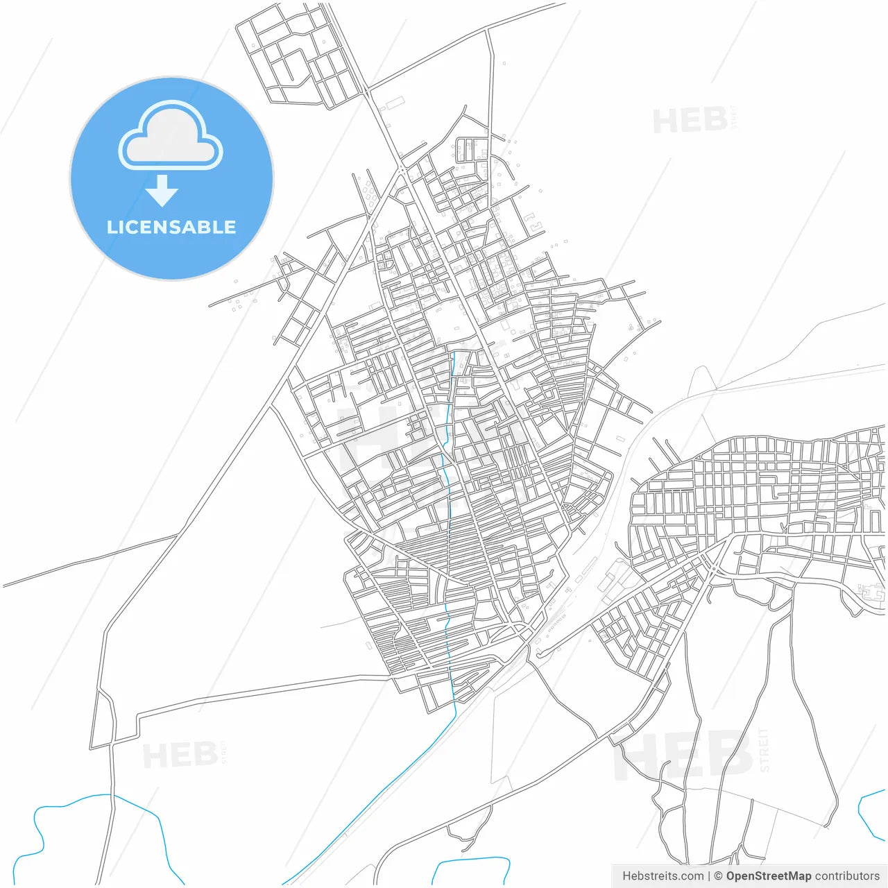 Ceylanpınar, Şanlıurfa, Turkey, city map with high resolution roads.