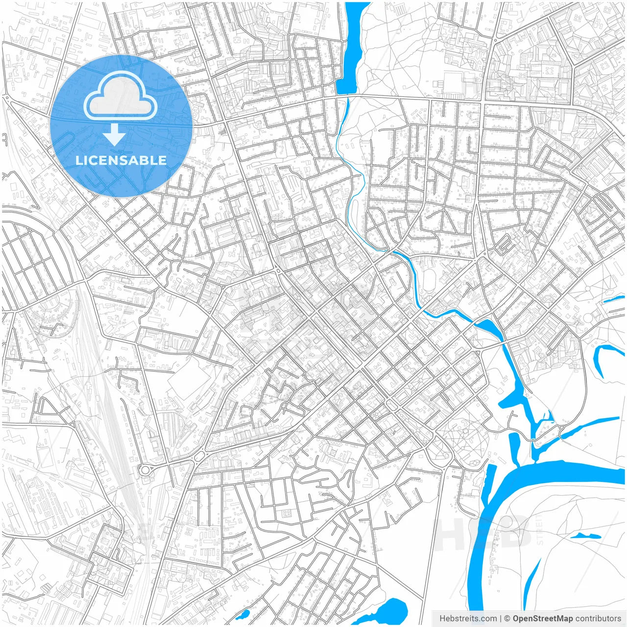 Chernihiv, Chernihiv Oblast, Ukraine, city map with high resolution roads.