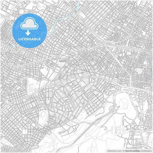 Agia Paraskevi, Attica, Greece, city map with high resolution roads.