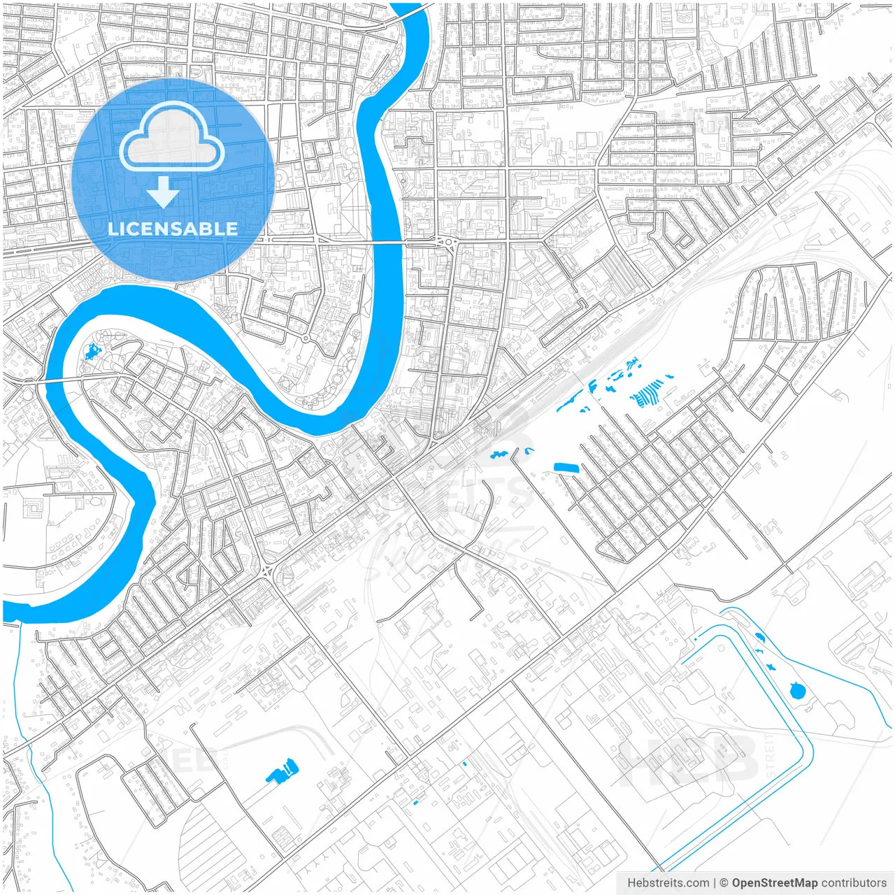 Atyrau, Atyrau province, Kazakhstan, city map with high resolution roads.