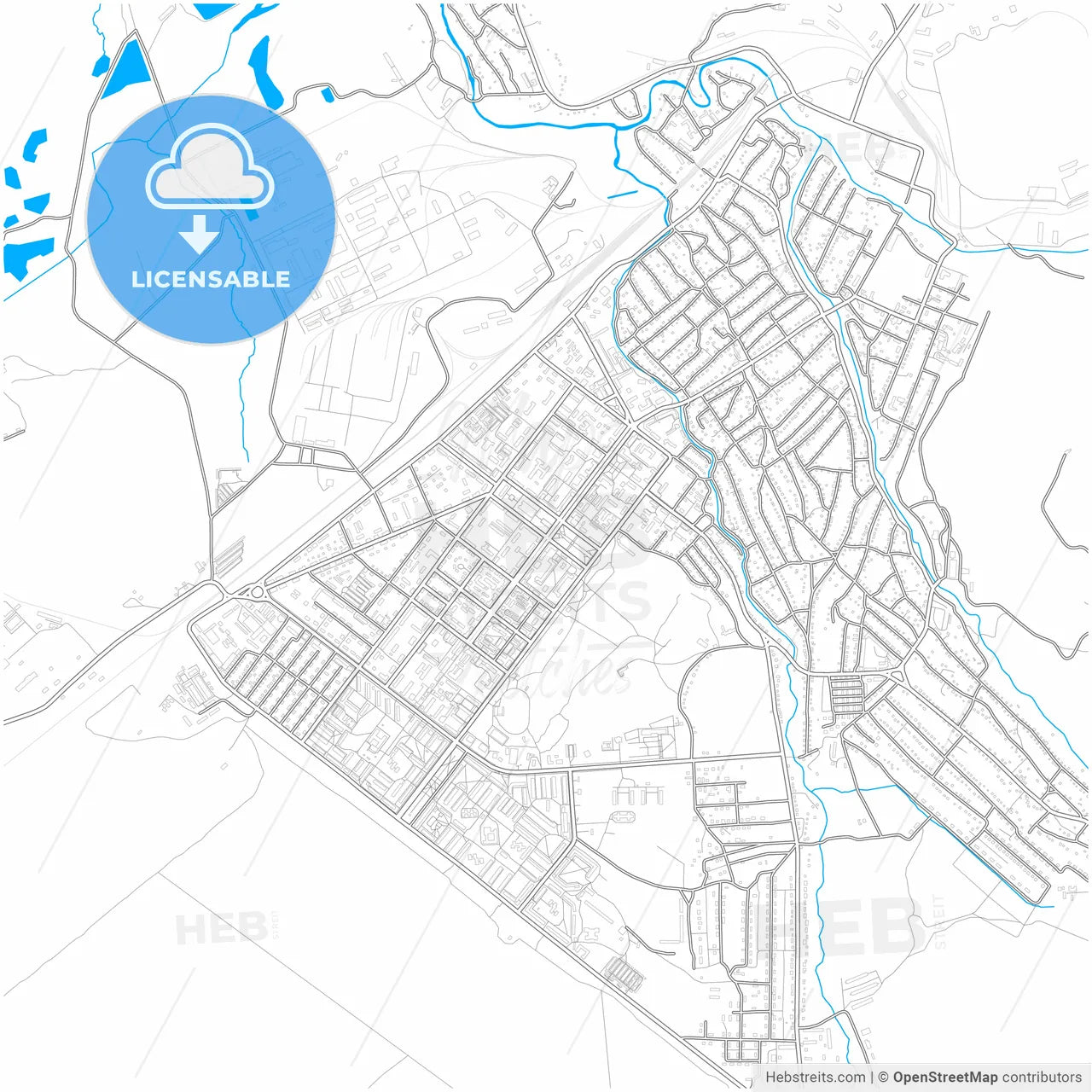 Ridder, East Kazakhstan Region, Kazakhstan, city map with high resolution roads.