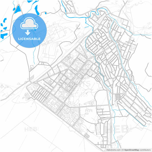 Ridder, East Kazakhstan Region, Kazakhstan, city map with high resolution roads.