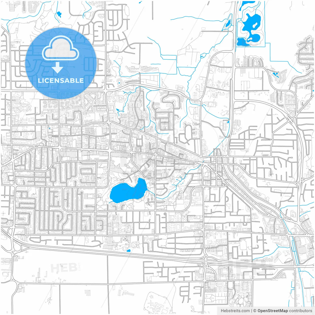 Abbotsford, British Columbia, Canada, city map with high resolution roads.