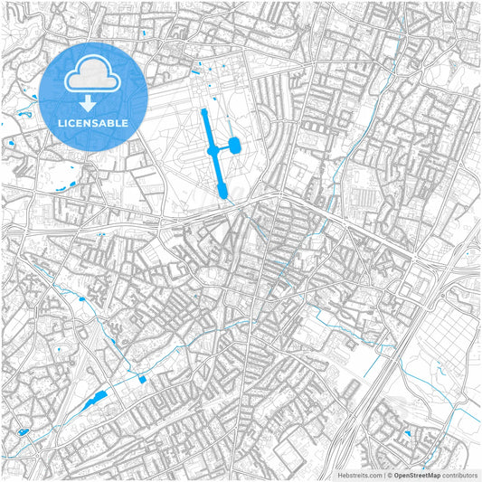 Antony, Hauts-de-Seine, France, city map with high resolution roads.
