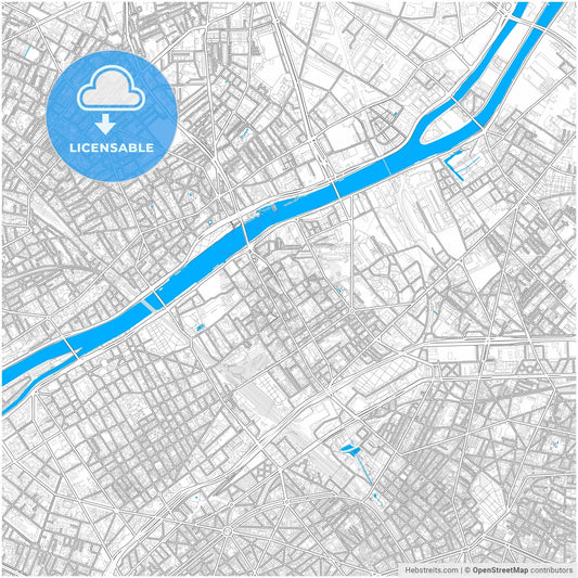 Clichy, Hauts-de-Seine, France, city map with high resolution roads.
