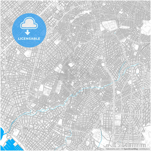 Agios Dimitrios, Attica, Greece, city map with high resolution roads.
