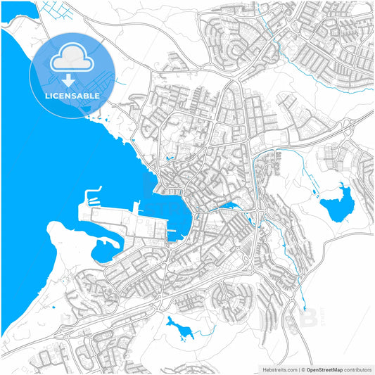 Hafnarfjörður, Hafnarfjörður, Iceland, city map with high resolution roads.