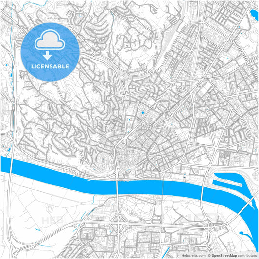 Bratislava, Bratislava Region, Slovakia, city map with high resolution roads.