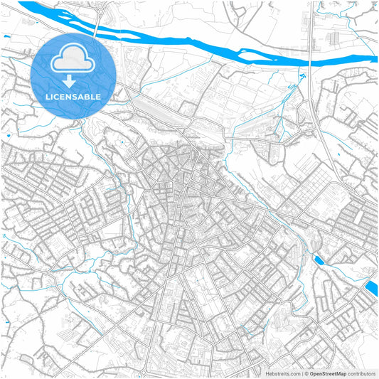 Chernivtsi, Chernivtsi Oblast, Ukraine, city map with high resolution roads.
