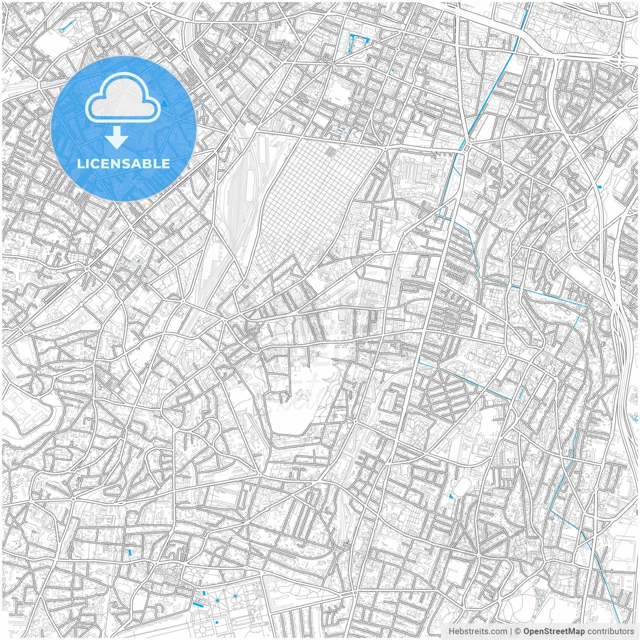 Bagneux, Hauts-de-Seine, France, city map with high resolution roads.