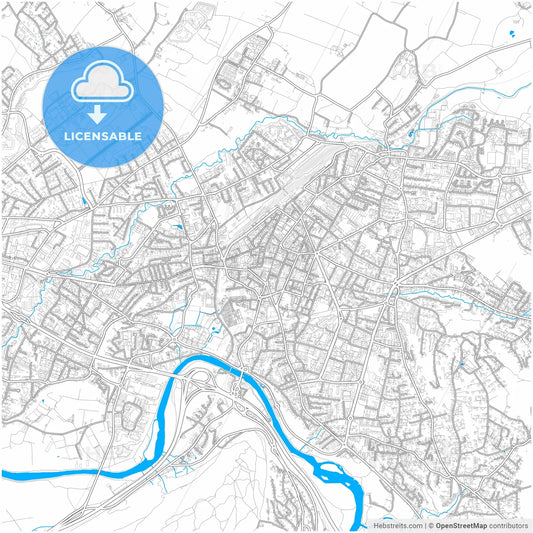 Annemasse, Haute-Savoie, France, city map with high resolution roads.