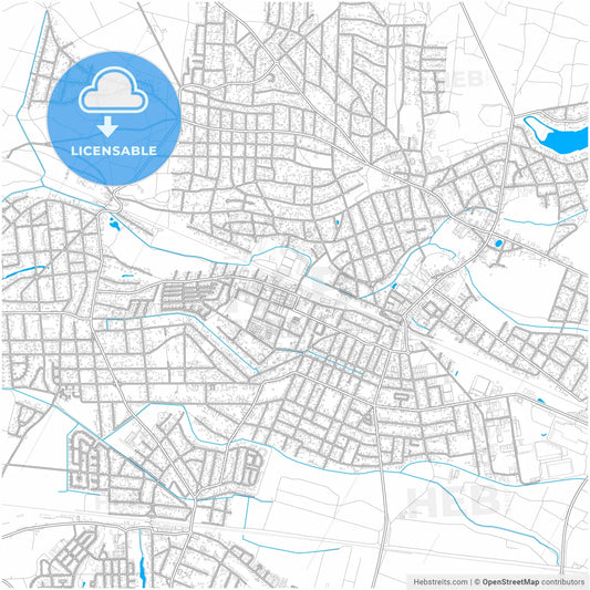 Falkensee, Brandenburg, Germany, city map with high resolution roads.
