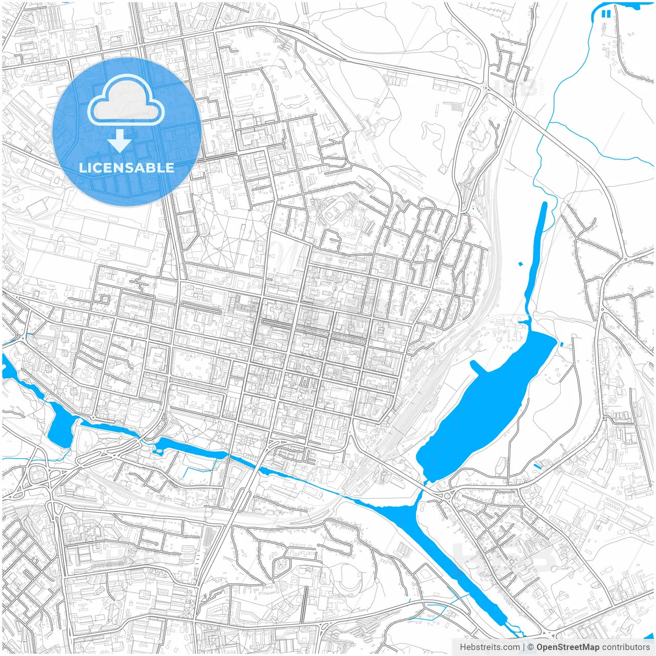 Belgorod, Belgorod Oblast, Russia, city map with high resolution roads.