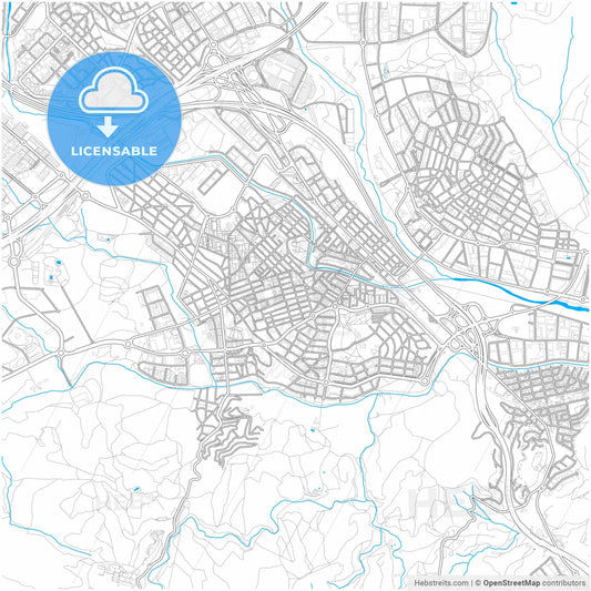 Cerdanyola del Vallès, Barcelona, Spain, city map with high resolution roads.