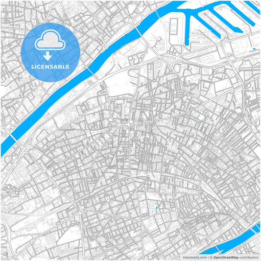 Colombes, Hauts-de-Seine, France, city map with high resolution roads.