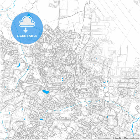 Colomiers, Haute-Garonne, France, city map with high resolution roads.