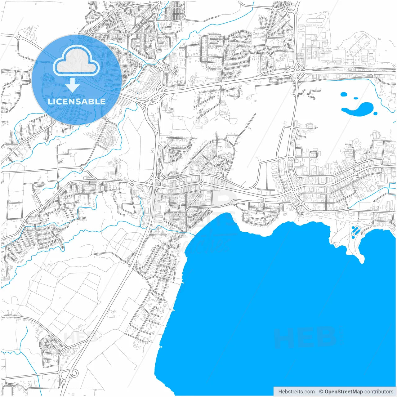 Baie-Mahault, Guadeloupe, France, city map with high resolution roads.