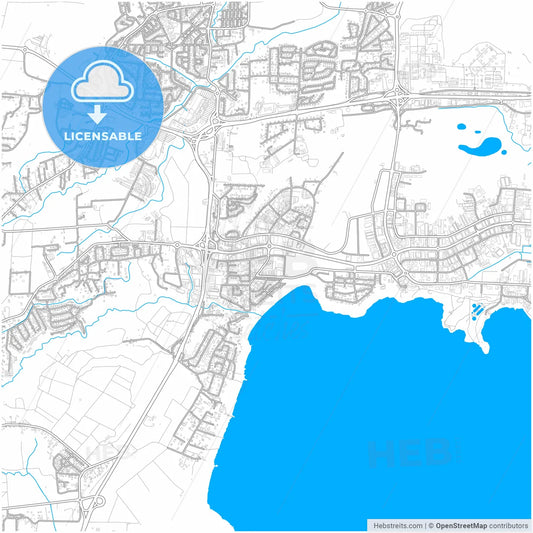 Baie-Mahault, Guadeloupe, France, city map with high resolution roads.