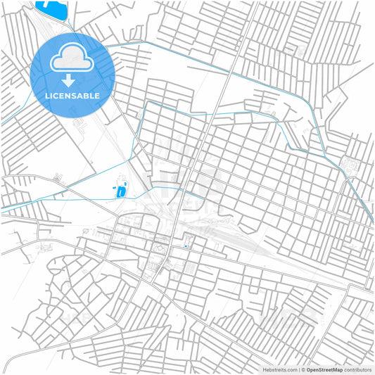 Gudermes, Chechen Republic, Russia, city map with high resolution roads.