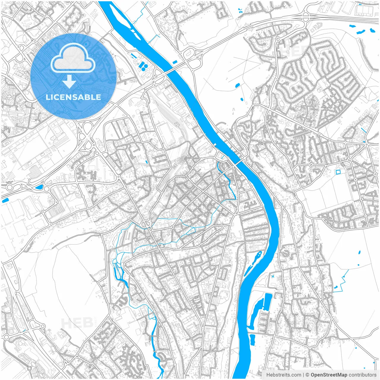 Corbeil-Essonnes, Essonne, France, city map with high resolution roads.