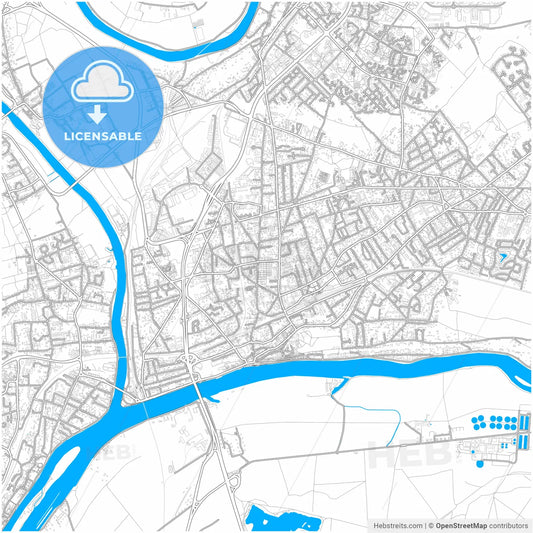 Conflans-Sainte-Honorine, Yvelines, France, city map with high resolution roads.