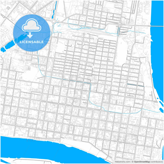 Blagoveshchensk, Amur Oblast, Russia, city map with high resolution roads.