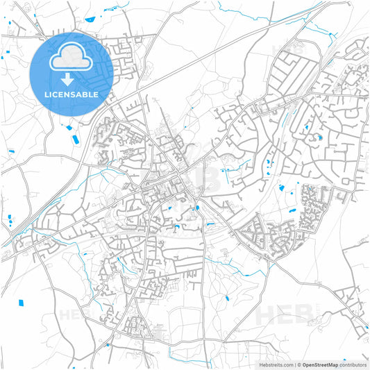 Brentwood, East of England, England, city map with high resolution roads.