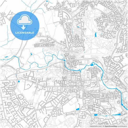 Colchester, East of England, England, city map with high resolution roads.