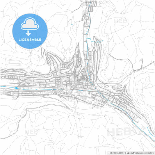 Albstadt, Baden-Wuerttemberg, Germany, city map with high resolution roads.