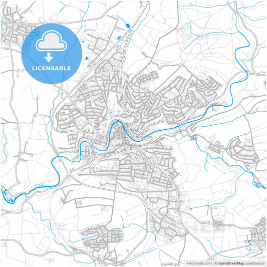 Backnang, Baden-Wuerttemberg, Germany, city map with high resolution roads.