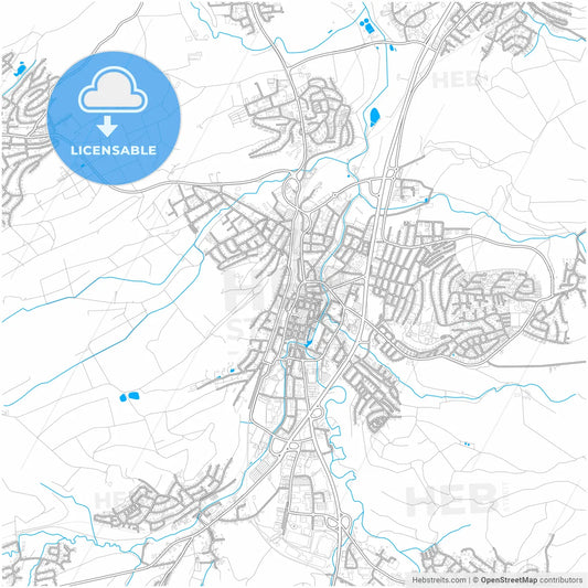 Balingen, Baden-Wuerttemberg, Germany, city map with high resolution roads.