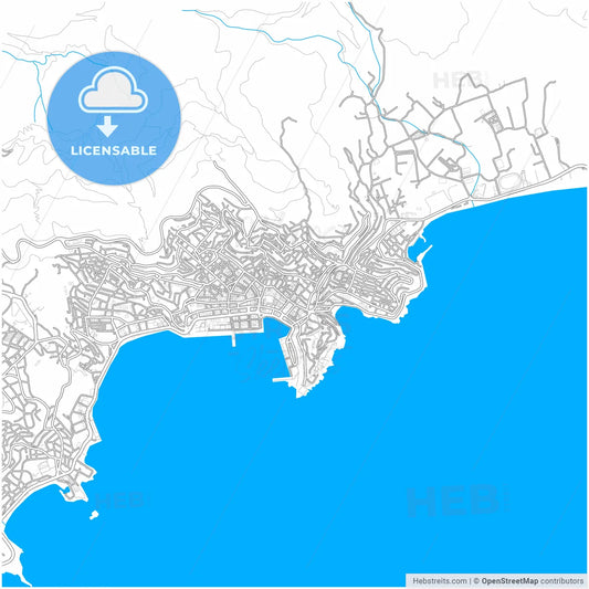 Kavala, Eastern Macedonia and Thrace, Greece, city map with high resolution roads.