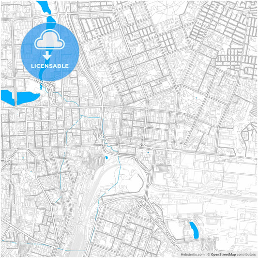 Chelyabinsk, Chelyabinsk Oblast, Russia, city map with high resolution roads.
