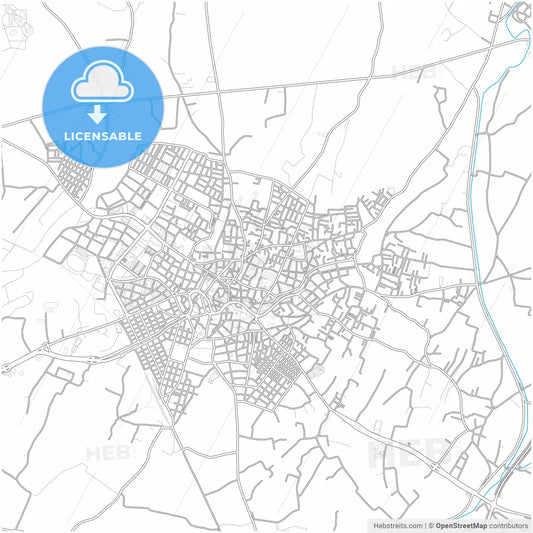 Komotini, Eastern Macedonia and Thrace, Greece, city map with high resolution roads.