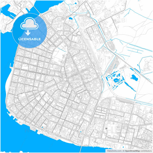 Arkhangelsk, Arkhangelsk Oblast, Russia, city map with high resolution roads.