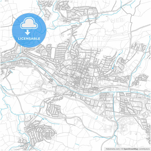 Goppingen, Baden-Wuerttemberg, Germany, city map with high resolution roads.