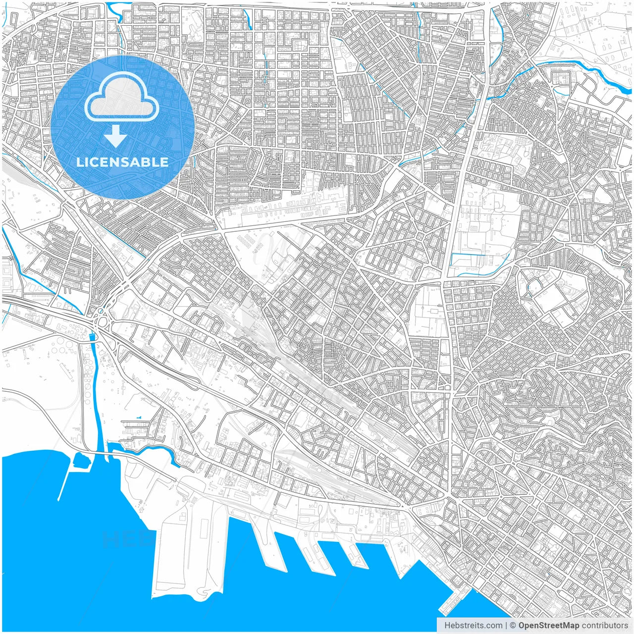 Ampelokipoi, Central Macedonia, Greece, city map with high resolution roads.