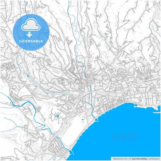 Cagnes-sur-Mer, Alpes-Maritimes, France, city map with high resolution roads.