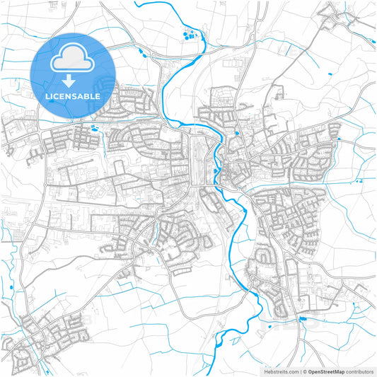 Crailsheim, Baden-Wuerttemberg, Germany, city map with high resolution roads.