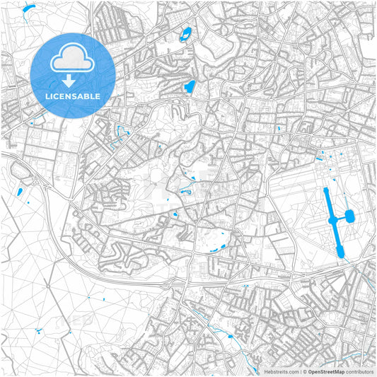 Châtenay-Malabry, Hauts-de-Seine, France, city map with high resolution roads.