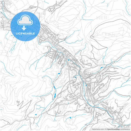Baden-Baden, Baden-Wuerttemberg, Germany, city map with high resolution roads.