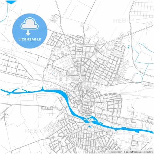 Furstenwalde/Spree, Brandenburg, Germany, city map with high resolution roads.