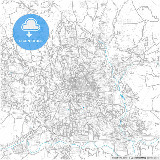 Aix-en-Provence, Bouches-du-Rhône, France, city map with high resolution roads.