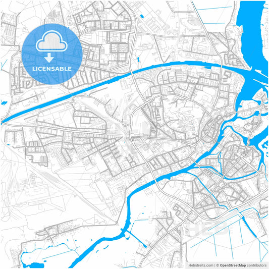 Brandenburg an der Havel, Brandenburg, Germany, city map with high resolution roads.