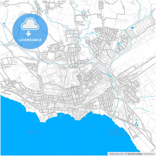 Friedrichshafen, Baden-Wuerttemberg, Germany, city map with high resolution roads.