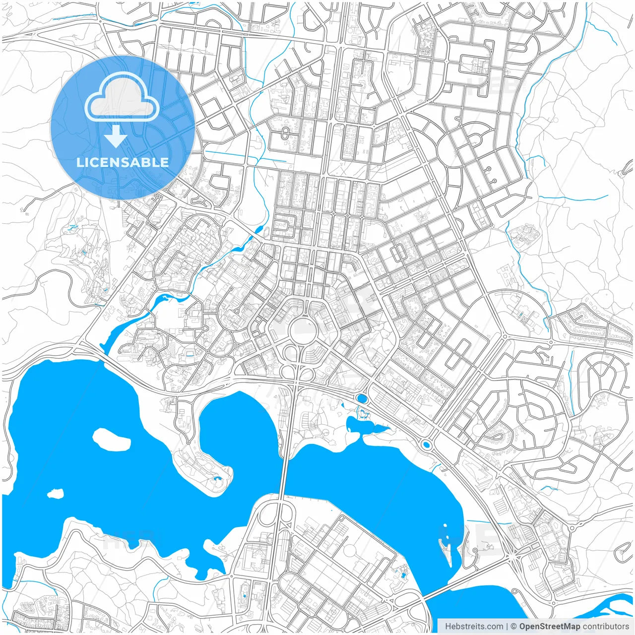 Canberra–Queanbeyan, Australian Capital Territory, Australia, city map with high resolution roads.