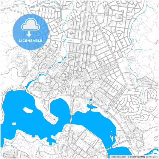 Canberra–Queanbeyan, Australian Capital Territory, Australia, city map with high resolution roads.
