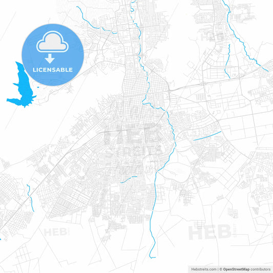Valencia, Venezuela PDF vector map with water in focus