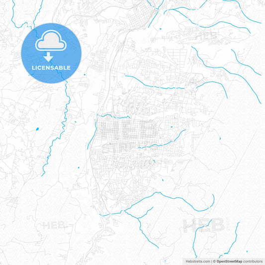 San Cristobal, Venezuela PDF vector map with water in focus